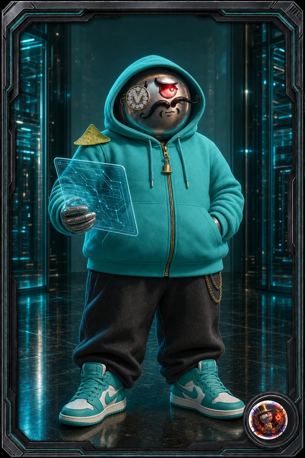 Turquoise Guac Node 原創 3D 黑客收藏卡